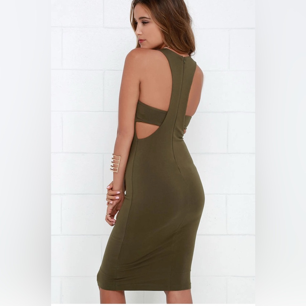 Lulu's What I Got Olive Green Bodycon Dress